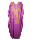 Women's Kaftan Maxi Dress, Purple Boho Fall Maxi Dress  L-2XL