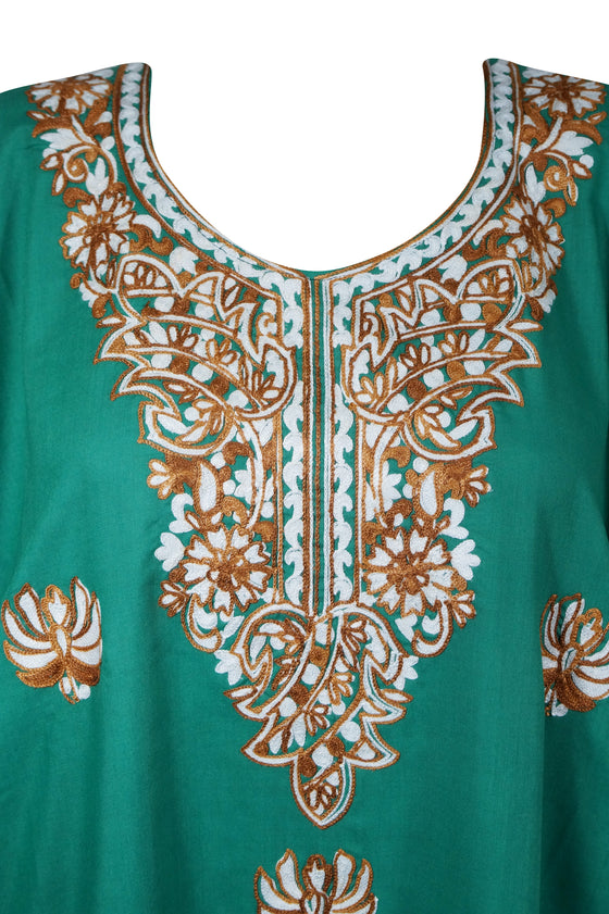 Women's Kaftan Maxi Dress Green Caftans, Oversize L-2XL