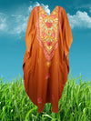Women's Kaftan Maxi Dress, GIFT, Orange Caftans Dress L-3XL
