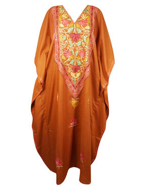 Women's Kaftan Maxi Dress, GIFT, Orange Caftans Dress L-3XL