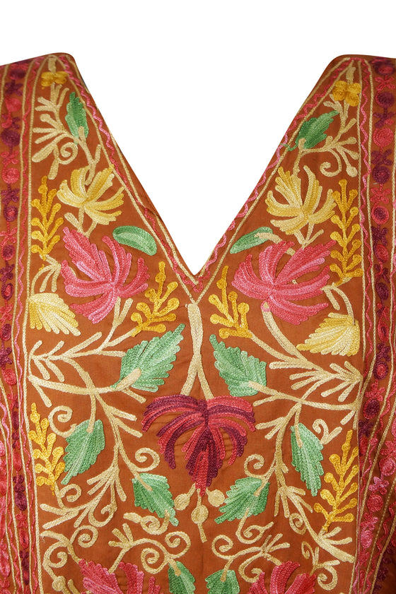 Women's Kaftan Maxi Dress, GIFT, Orange Caftans Dress L-3XL