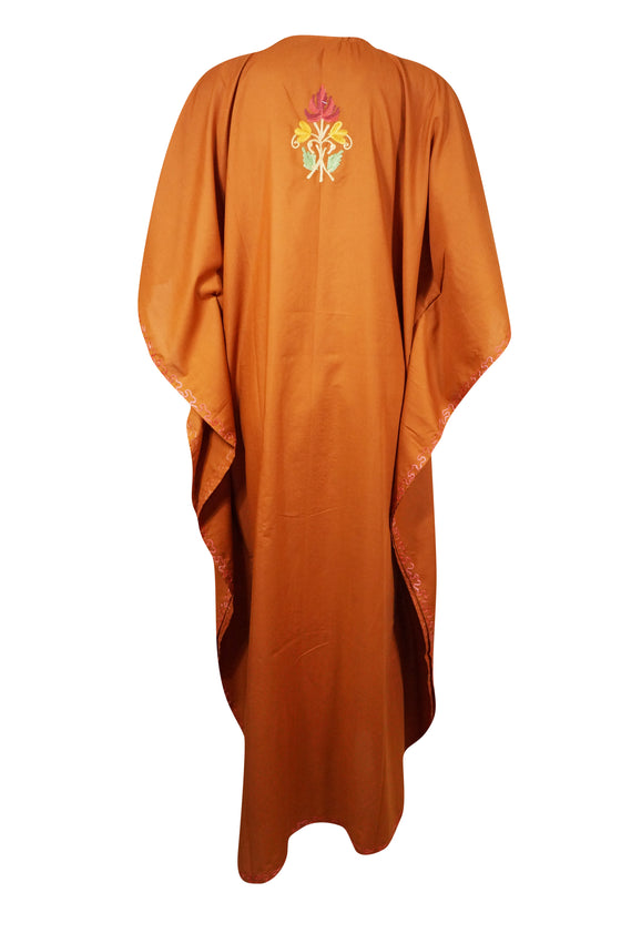 Women's Kaftan Maxi Dress, GIFT, Orange Caftans Dress L-3XL