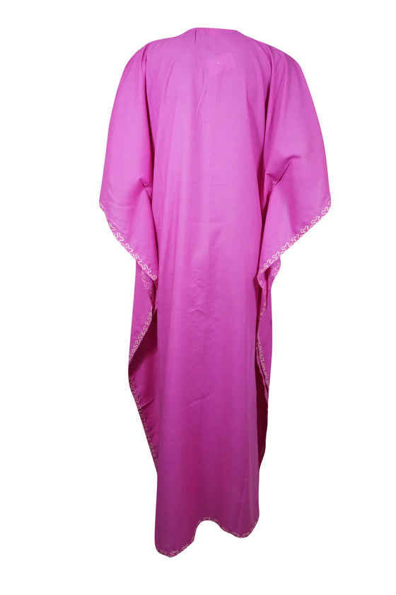 Women's Travel Kaftan Pink Boho Maxi Dress L-3XL