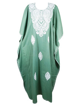 Women's Kaftan Maxi Dress, Green  L-2XL