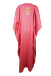 Womens Kaftan Maxidress, Travel Maxi Dresses, Pink L-3XL