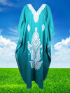 Women's Kaftan Maxi Dress, GIFT, Blue L-2XL