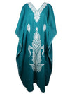 Women's Kaftan Maxi Dress, Green Beach Caftans  L-2XL