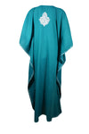 Embroidered Kaftan Maxi Dress Green Cruise Caftans  L-2XL