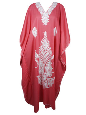 Women's Travel Kaftan Pink Boho Maxi Dress Gift  L-2XL