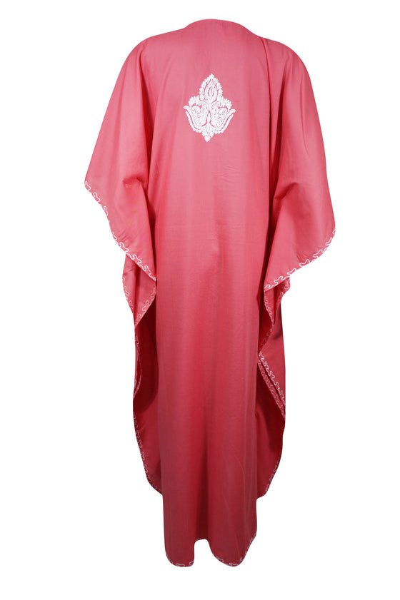 Women's Travel Kaftan Pink Boho Maxi Dress Gift  L-2XL