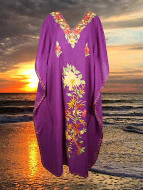 Women's Kaftan Maxi Dress, Purple Beach Caftans L-2XL