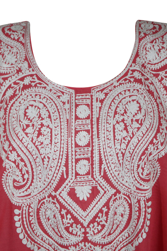Women's  Pink Maxi Dress, Gift, Boho Gypsy Caftans L-2XL