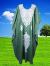 Women's Green Maxi Kaftan Dress Boho Resort Wear L-2XL
