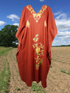 Women's Kaftan Maxi Dress, GIFT, Orange Caftans,L-2XL