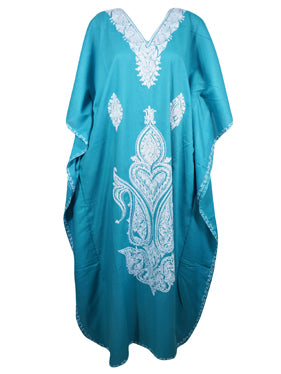 Women's Kaftan Maxi Dress, GIFT,Blue Caftan L-2XL