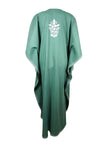 Women's Kaftan Maxi Dress Green Embroidered Caftan L-2X