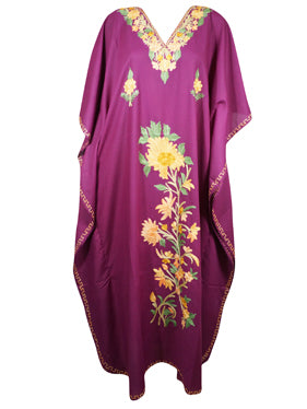 Womens Caftan Maxi Dress, Handmade Purple Kaftan  L-2XL