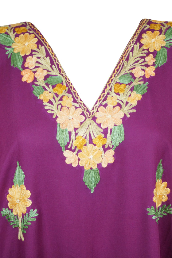 Womens Caftan Maxi Dress, Handmade Purple Kaftan  L-2XL