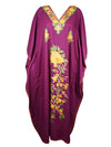 Womens Elegant Purple embroidered Kaftan  L-2XL