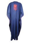 Womens Kaftan Maxi Dress Blue Red Embroidered Mxidress L-2XL