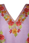 Womens Maxi Kaftan, Gift Pink Embroidered dress L-2XL