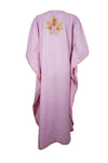 Womens Maxi Kaftan, Gift Pink Embroidered dress L-2XL