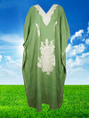 Womens Kaftan Maxi Dress Green Embroidered Kaftan L-2XL