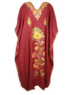Womens Kaftan Maxi Dress crimson red Housedress, Caftan L-2XL