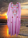 Womens Caftan Maxi Dress, Pink Stylish Kaftan L-2XL