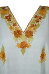 Womens Kaftan Maxi Dress White Flowy Caftan L-2XL