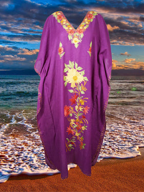 Women's Kaftan Maxi Dress Purple Beach Holidays Caftan L-2XL
