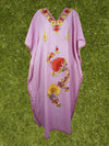 Women's Kaftan Maxi Dress, Pink Embroidered Caftans  L-2XL