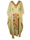 Women's Kaftan Maxi Dress, Beige Boho Maxi Dress  L-2XL