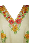 Women's Kaftan Maxi Dress Beige Boho Maxi Dress  L-2XL