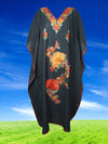Women Maxi kaftan dress Black embroidered caftan M-XL