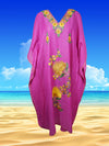 Women's Kaftan Maxi Dress Pink Embroidered Caftans  L-2XL