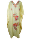 Women's Kaftan Maxi Dress Lemon Yellow Maxi Dress L-2XL