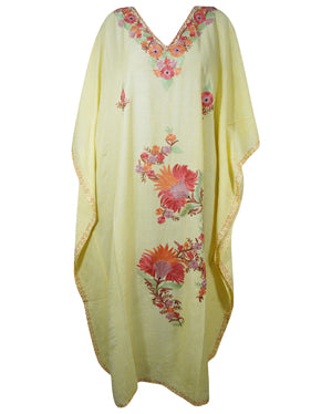 Women's Kaftan Maxi Dress Lemon Yellow Maxi Dress L-2XL
