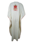 Womens Kaftan Maxi Dress White Bohemian Fashion L-2XL