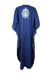 Womens  Kaftan Maxi Dresses Berry Blue Embroidered Caftan L-2XL