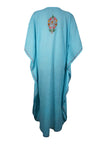 Womens Kaftan Maxidress Arctic Blue Embroidered Caftan L-2XL