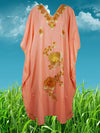 Womens Embroidered Kashmiri Kaftan Peach Floral Caftan  L-XL