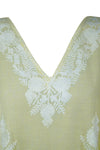 Women's Kaftan, Lemon Embroidered Boho Caftans  L-2XL