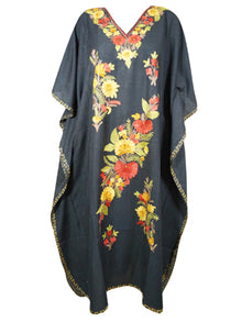  Women Maxi kaftan dress embroidered Jade Black Caftan L-2XL