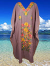 Women's Kaftan, Mauve Purple Embroidered Caftans L-2XL