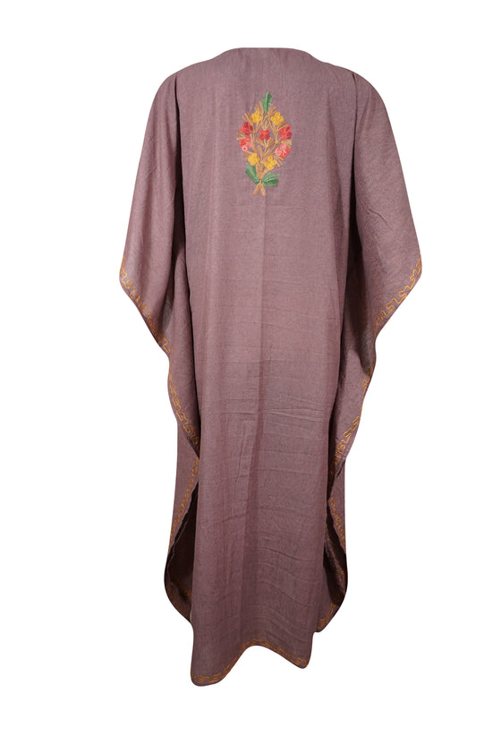 Women's Kaftan Housedress Mauve Purple Embroidered Caftans L-2XL