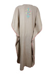 Women's Kaftan Mauve Purple Cotton Embroidered Beach Caftans L-2XL