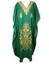 Women's Kaftan Maxi Dress Parakeet Green Butterfly Dress L-3X