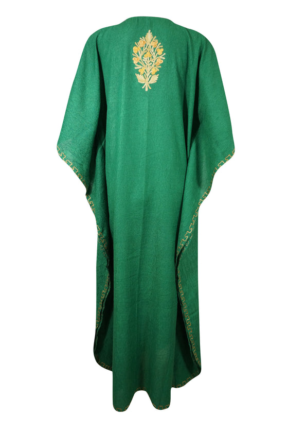 Women's Kaftan Maxi Dress Parakeet Green Butterfly Dress L-3X