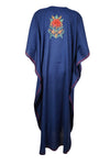 Women maxi dress, Royal blue Embroidered Evening Caftan L-2XL
